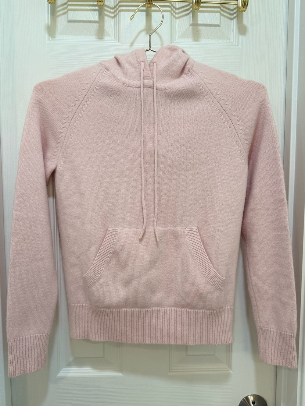 Banana Republic Women’s Pink 100% Cashmere Hoodie Pullover Sweater Y2K Vtg Small